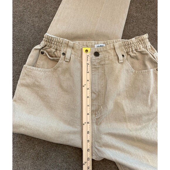 LL Bean Original Fit Jeans Womens 8 High Rise Relaxed Comfort Waist Khaki Denim - Picture 4 of 7
